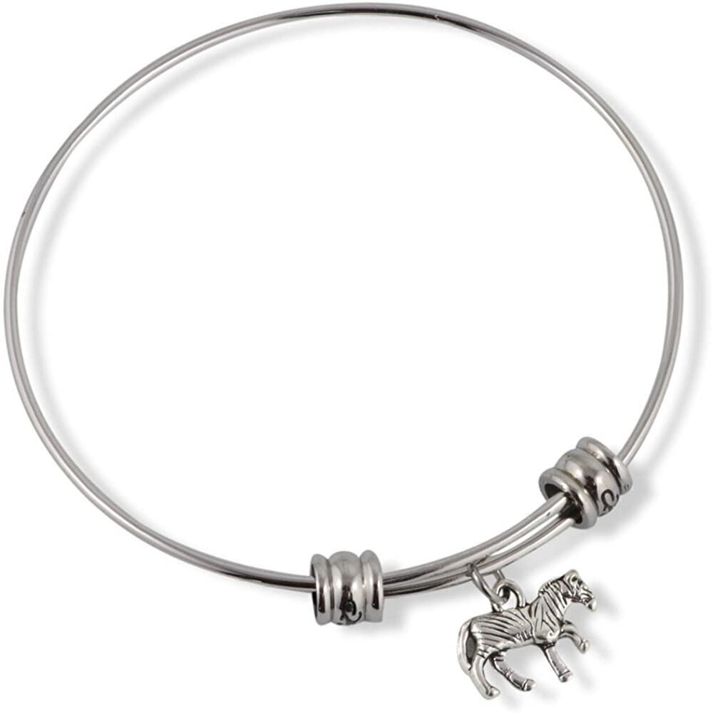 Zebra Charm Bangle Bracelet